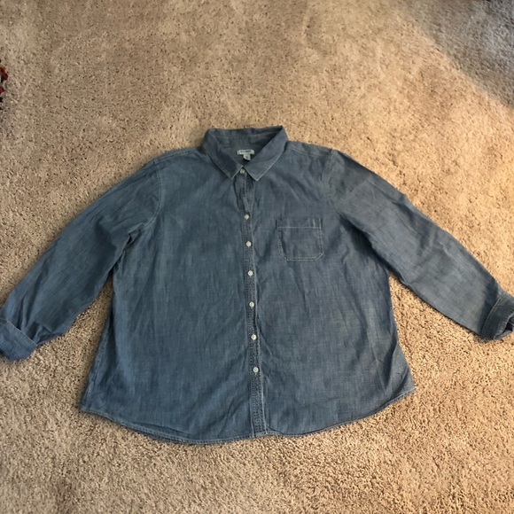 Old Navy Tops - Old Navy Long Sleeve Button Dark Blue Shirt